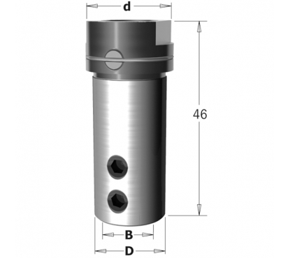 Патрон СМТ для сверел на станок WEEKE F=10X26 D=20 LT=46 RH-LH