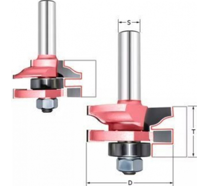 Комплект 2 фрезы мебельная обвязка нижний подшипник PROCUT Z=2 D=41x19-25.4 S=8 409871P