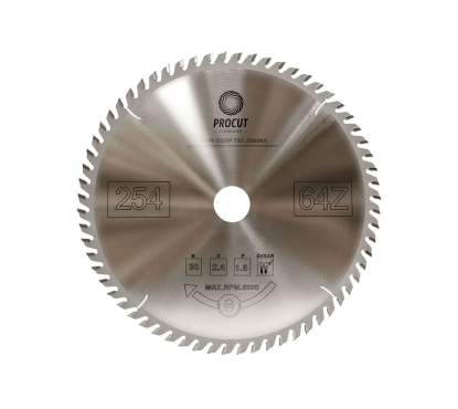 Пильный диск 260x30x2,4/1,6 Z=80 ATB поперечный рез по древесине PROCUT 797.2603080F.ECO Пильный диск 260x30x2,4/1,6 Z=80 ATB поперечный рез по древесине PROCUT 797.2603080F.ECO