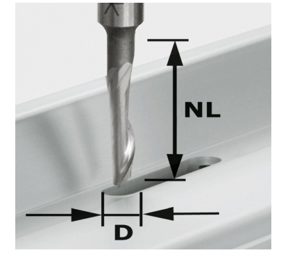Фреза для обработки сплавов из алюминия HS с хвостовиком 8 мм FESTOOL D5/NL23