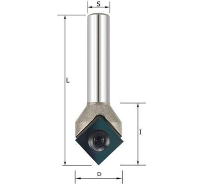 Фреза V образная 90° смен. нож D=17.7х9х53 S=8 Rotis 146180808