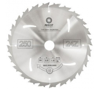 Пильный диск для продольного пиления по дереву, фанере 250x30x2.8/1.8 Z=24 ATB PROCUT 736.2503024