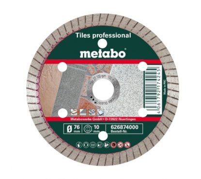 Круг алмазный сплошной по плитке и камню PROFESSIONAL 76x10 мм Metabo 626874000