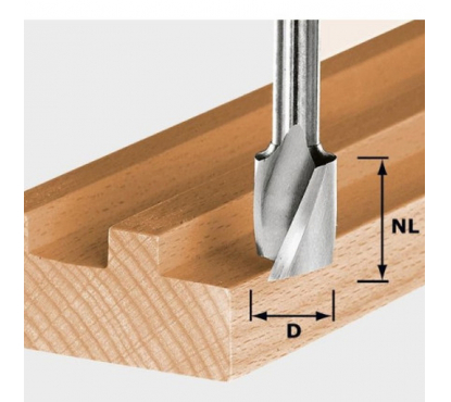 Фреза пазовая спиральная HS с хвостовиком 8 мм FESTOOL HS Spi D16/20