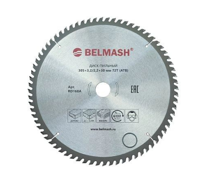 Диск пильный BELMASH 305x3,2/2,2x30 72T Диск пильный BELMASH 305x3,2/2,2x30 72T