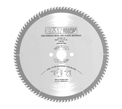 Пильный диск СМТ 350x32x3,2/2,5 -5° TCG Z=92 для цветных металлов и PVC