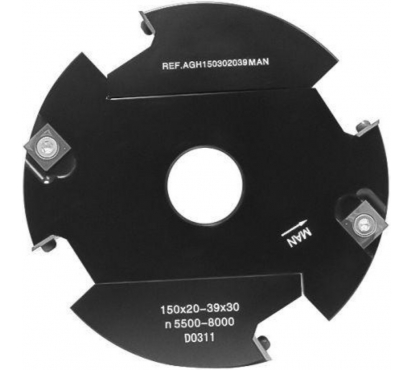 Фреза регулируемый паз насадная 150х20-39x32 Z4+4(14x14/20x12) Rotis AGH150322039