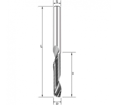 Фреза спиральная по алюминию Z1 D=5x20x45 S=5 Rotis 138.052045AL1