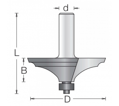 Фреза Dimar 1650139 фасад ампир внешний край D66x20 L79 подшипник, хвостовик 12