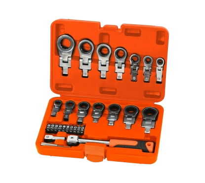 Набор шарнирных насадок накидных и бит с рукояткой MAXPILER MXTF-27-SET Набор шарнирных насадок накидных и бит с рукояткой MAXPILER MXTF-27-SET