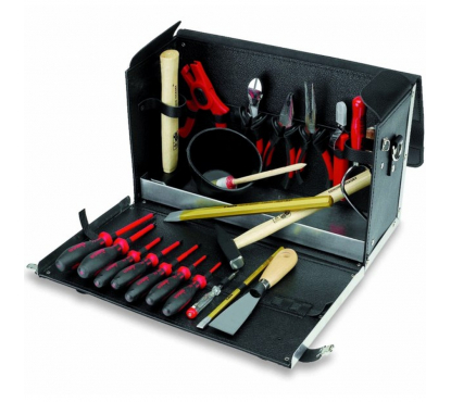 Набор профессионального инструмента CIMCO в кожаной сумке для подмастерьев-электриков из 24 предметов