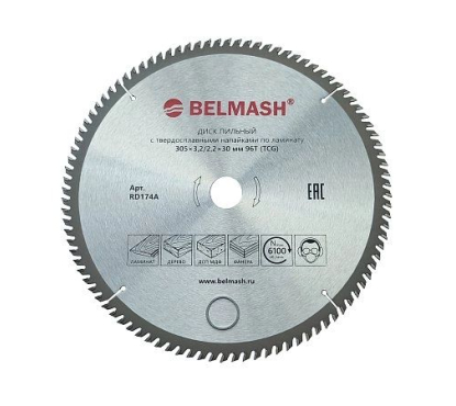 Диск пильный по ламинату BELMASH 305x3,2/2,2x30 96T Диск пильный по ламинату BELMASH 305x3,2/2,2x30 96T