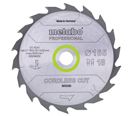 Диск пильный 160x20/16,24 WZ 22° Metabo CordlessCutProf 628030000