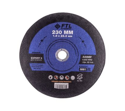 Круг отрезной по металлу FTL Expert II 230 х 1,8 х 22,2 мм A40SBF Круг отрезной по металлу FTL Expert II 230 х 1,8 х 22,2 мм A40SBF